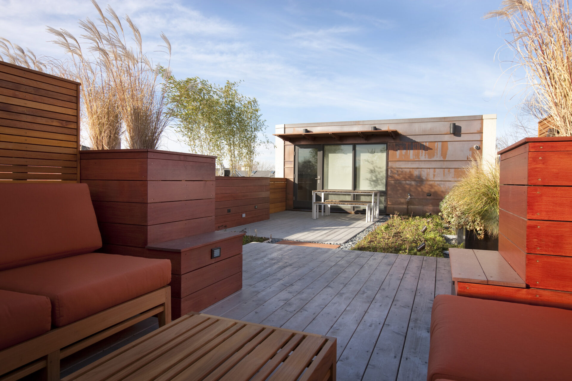 roof deck with outdoor furniture