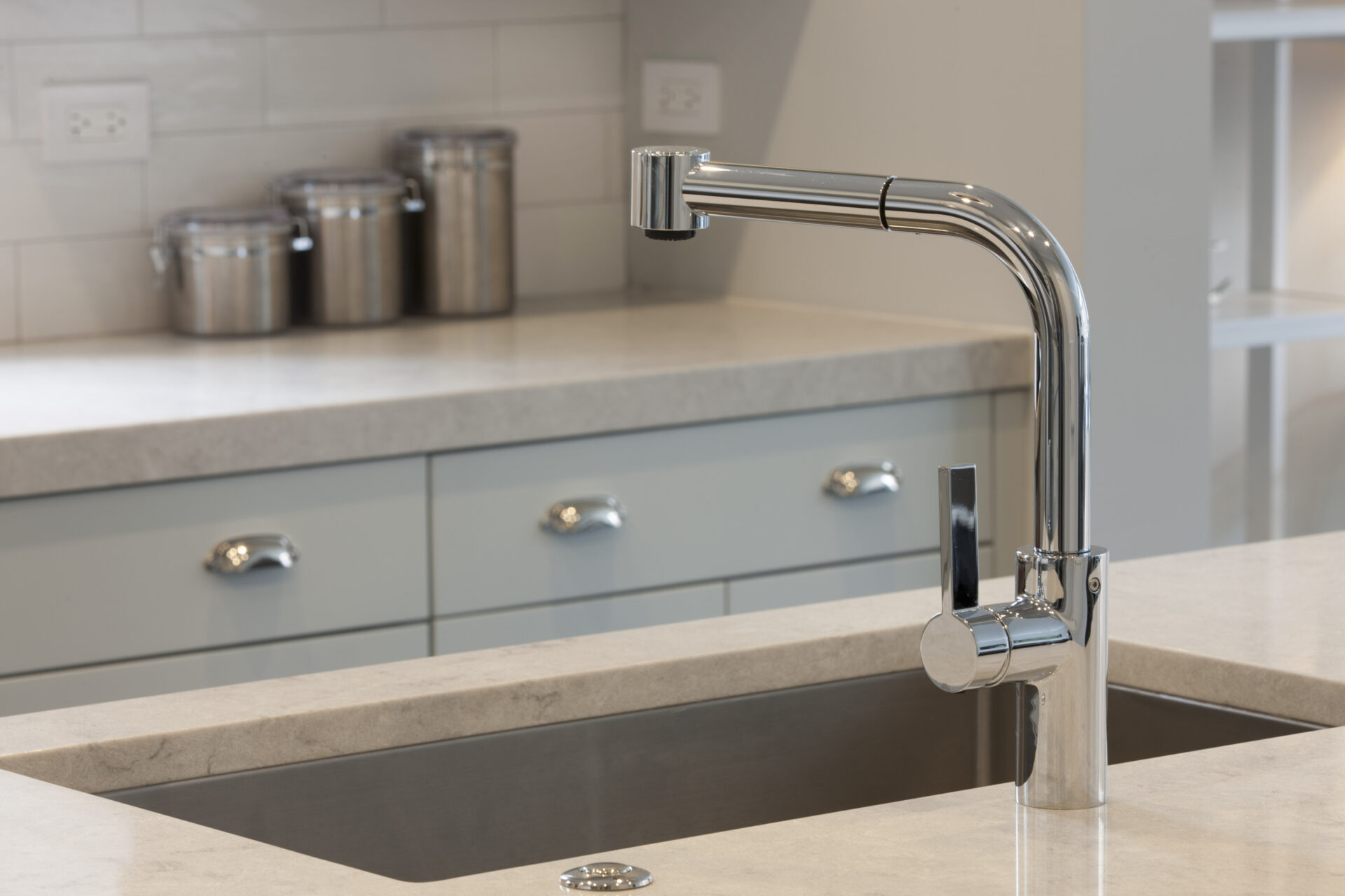 Stainless faucet in elegant home